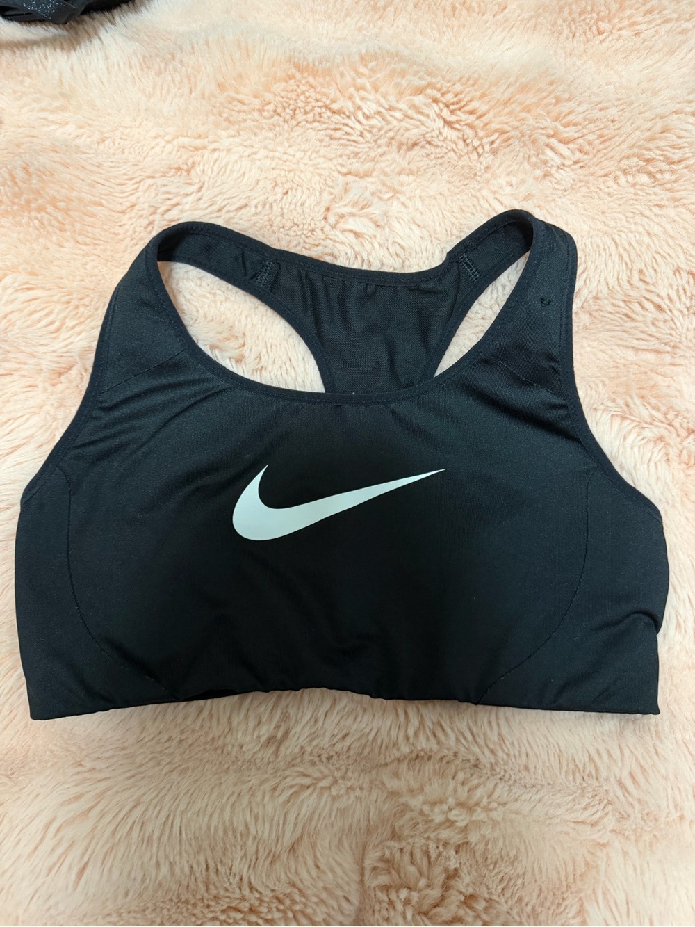 Nike Black Sports Bra with White Swoosh Logo